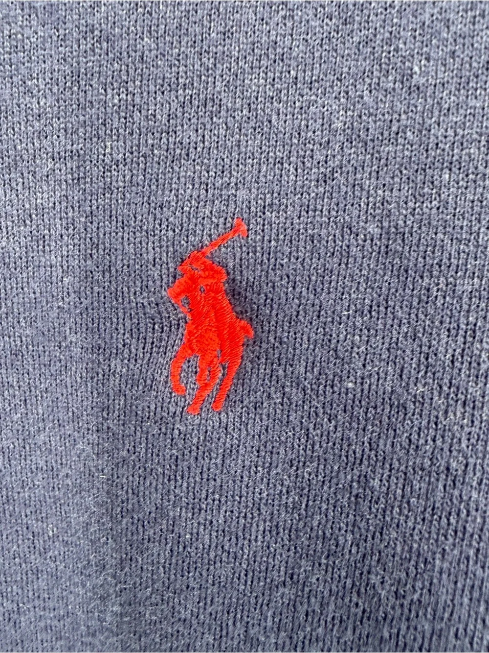 Polo by Ralph Lauren Navy Crewneck Sweatshirt with Red Pony Embroidery